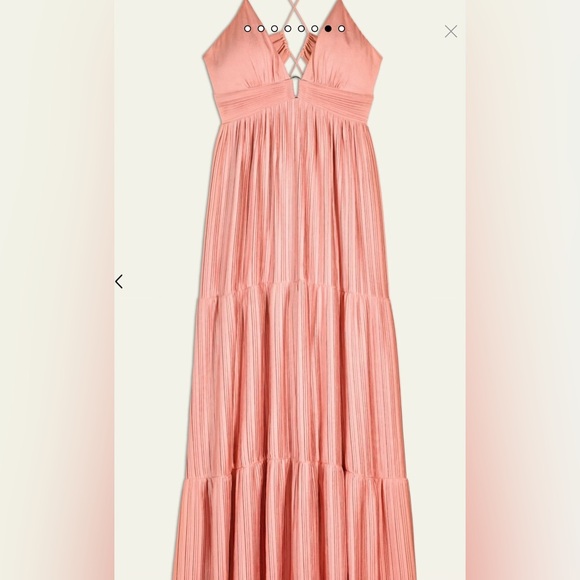 BA&SH Wasta Pleated Satin Plissé Maxi Dress - Picture 3 of 7